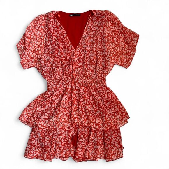 Zara Dresses & Skirts - Zara Women's Red Floral Mini Dress
